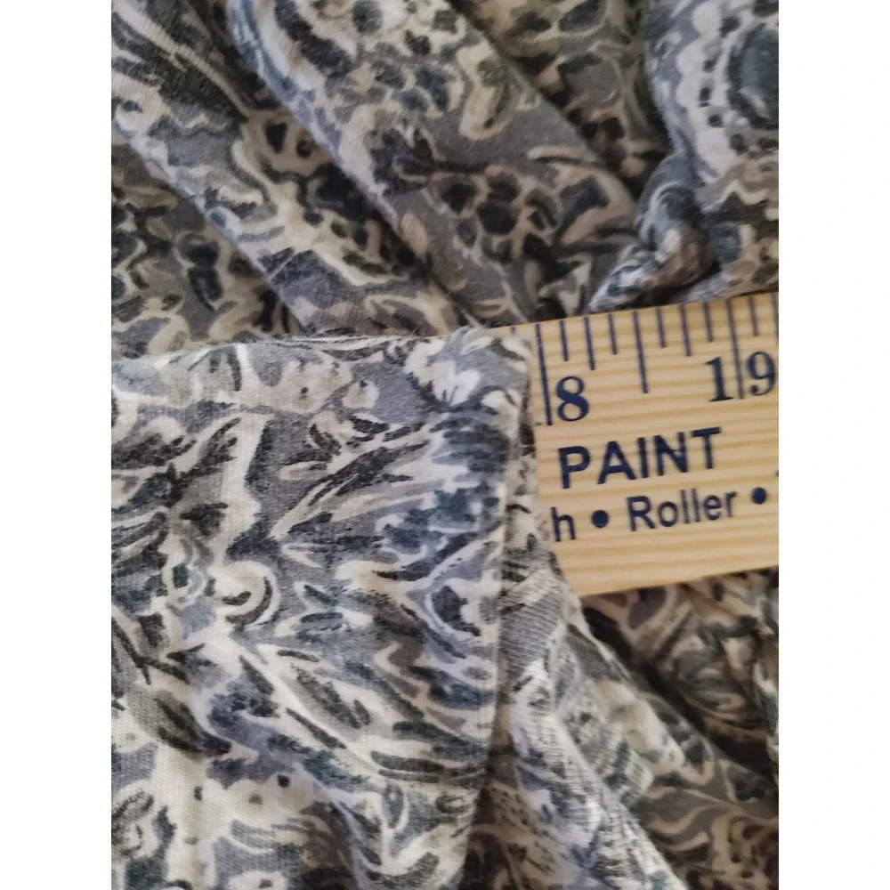 Peruvian Connection Maxi Dress Blue Gray Paisley Cotton Lycra Stretch Boho M